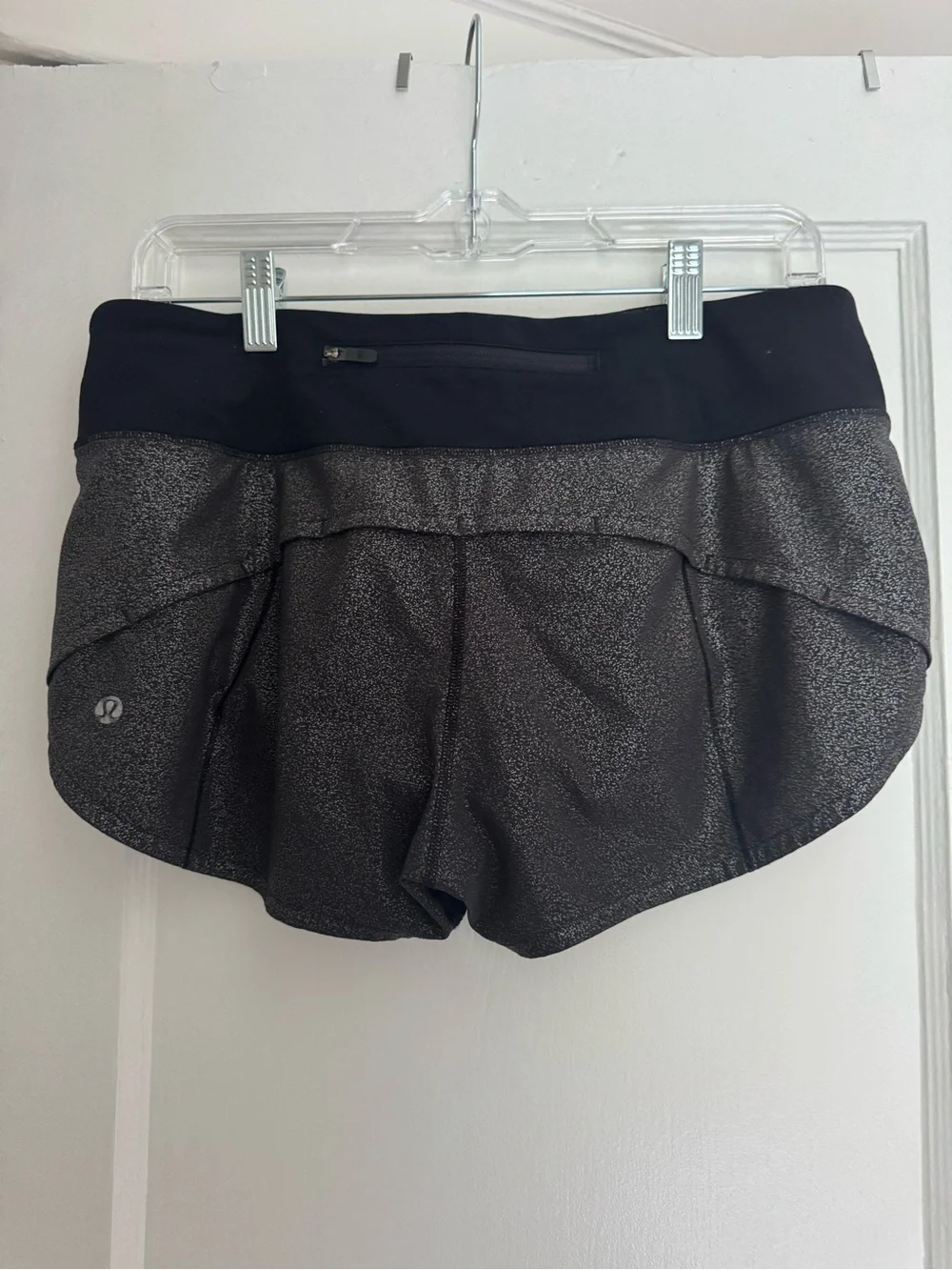 lululemon athletica Black Metallic Sparkle Athletic Shorts